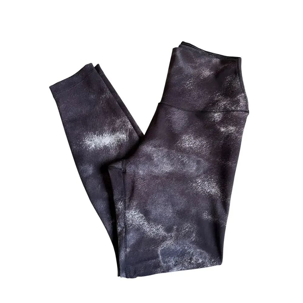 Nike One Women Size Medium High Rise 7/8 Printed Leggings (Black) - Small